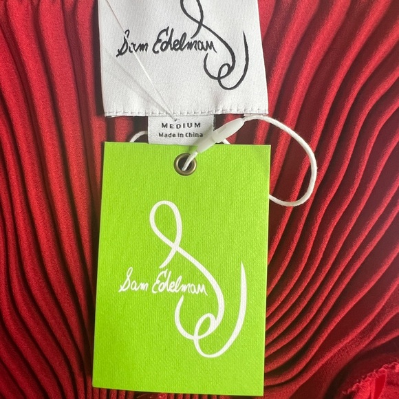 SAM EDELMAN women’s pleated dress . Size Medium.:Red Midi drees .sleeveless.NWT. - Picture 8 of 8